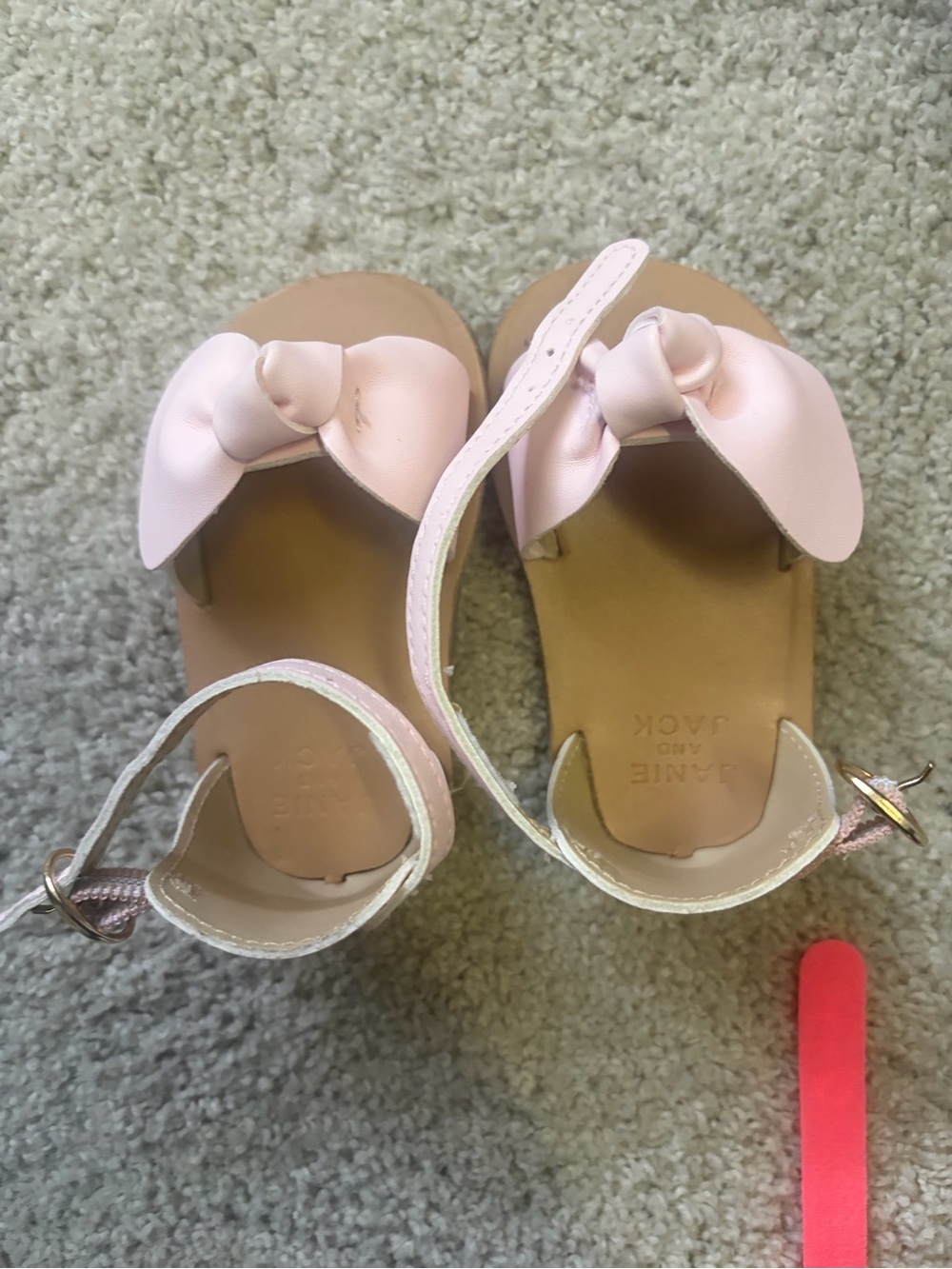 Janie and Jack Light Pink Bow Girls' Sandals